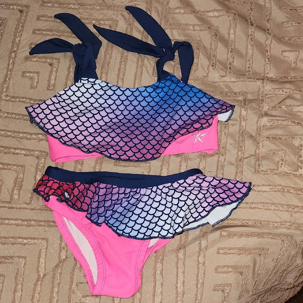 Mermaid Scale Kids Swim Set - Pink and Blue